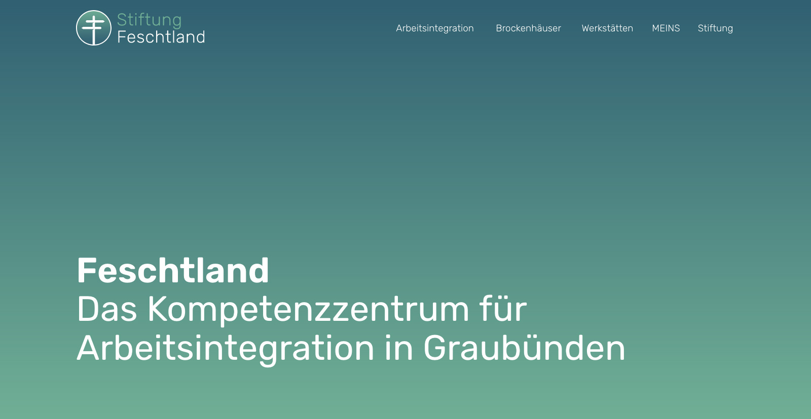 Startseite der Stiftung Feschtland Website